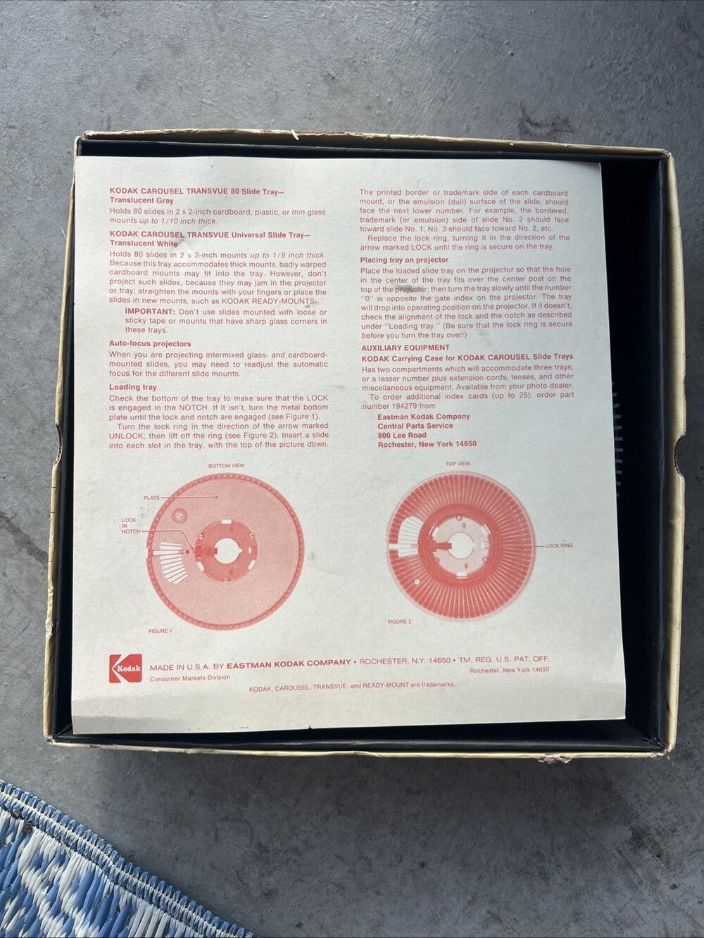 Kodak Carousel Transvue 140 Slide Tray In Original Box - Picture 5 of 8